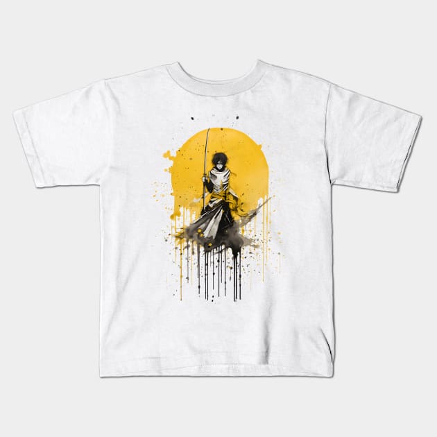 swordswoman Kids T-Shirt by Avery Wang